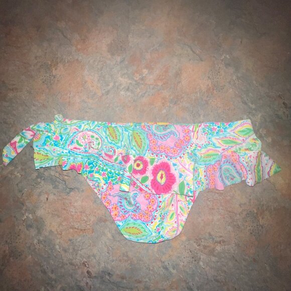 Ralph Lauren Womens Paisley Ruffle Bikini Bottom, Size Medium - Picture 2 of 9